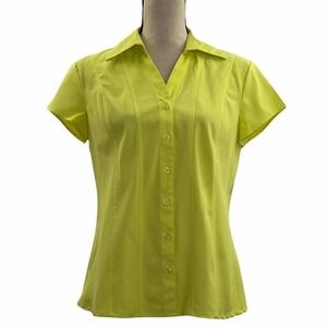 STYLE & Co Green Short Sleeve Button Down Shirt